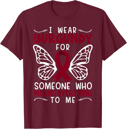 Multiple Myeloma Supporter Myeloma Cancer Awareness T-Shirt - T-Shirt | Maroon