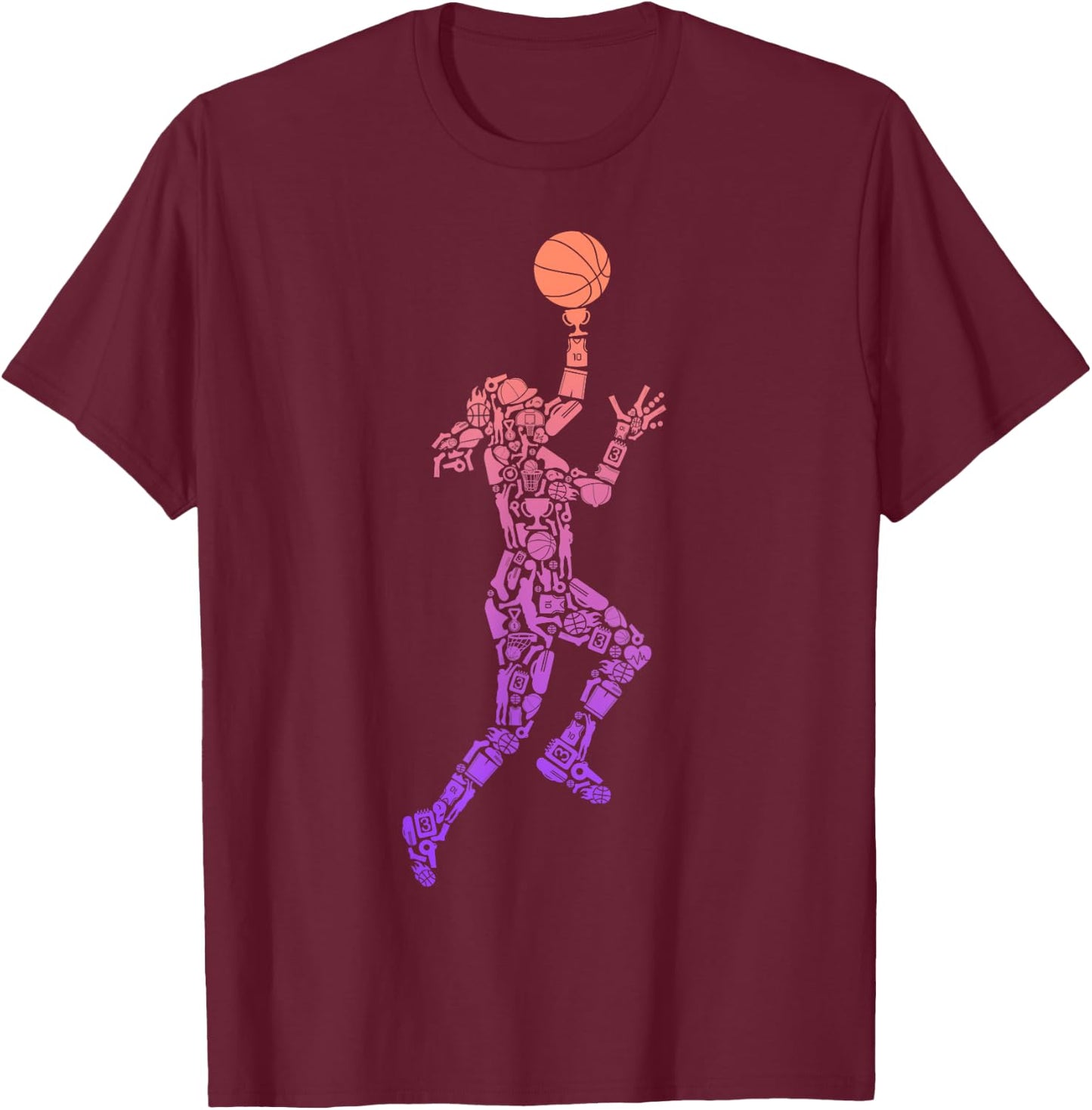 Basketball Player Bball Kids Women Girls Basketball T-Shirt - T-Shirt | Maroon