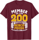 Member Of The 200 Pound Bench Press Club Gym Benchpress T-Shirt - T-Shirt | Maroon