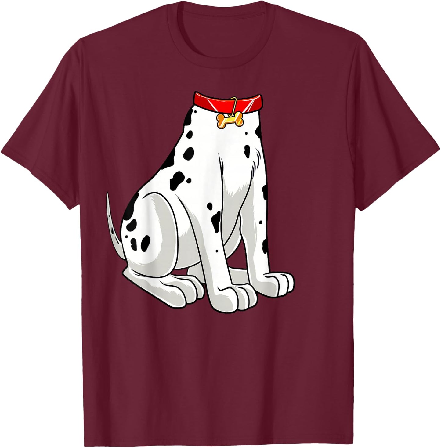 Dalmatian Costume Halloween Dog Print Men Women Kids Small T-Shirt - T-Shirt | Maroon