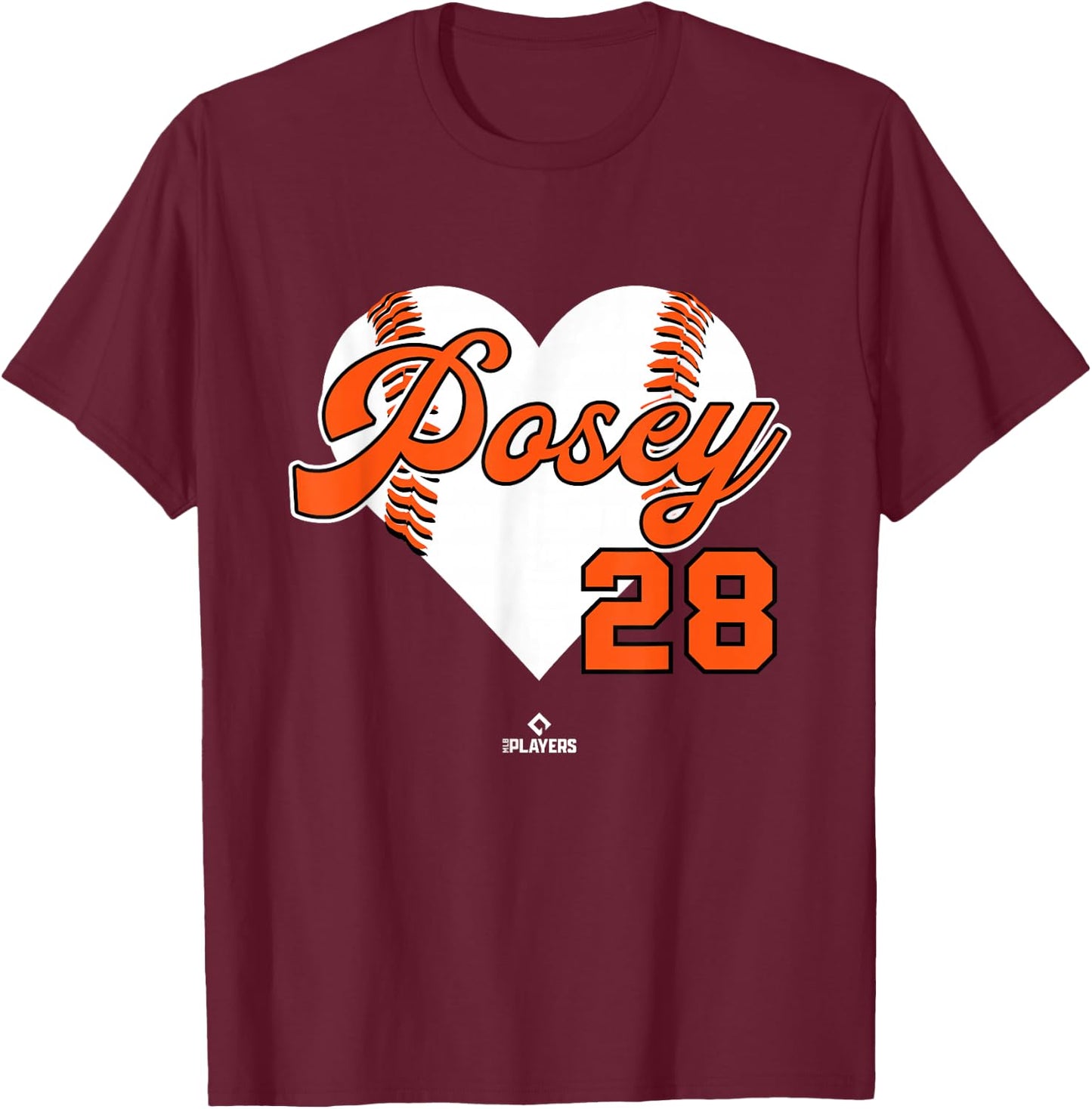 Baseball Heart Buster Posey San Francisco MLBPA T-Shirt - T-Shirt | Maroon
