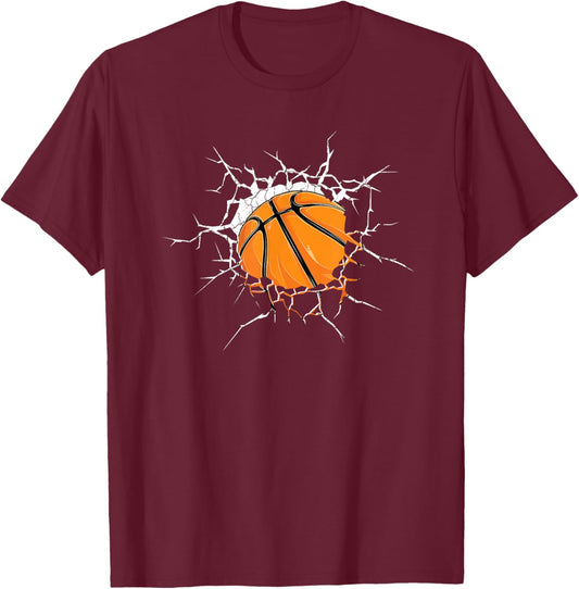 Cool Basketball Player Men Boys Kids T-Shirt - T-Shirt | Maroon