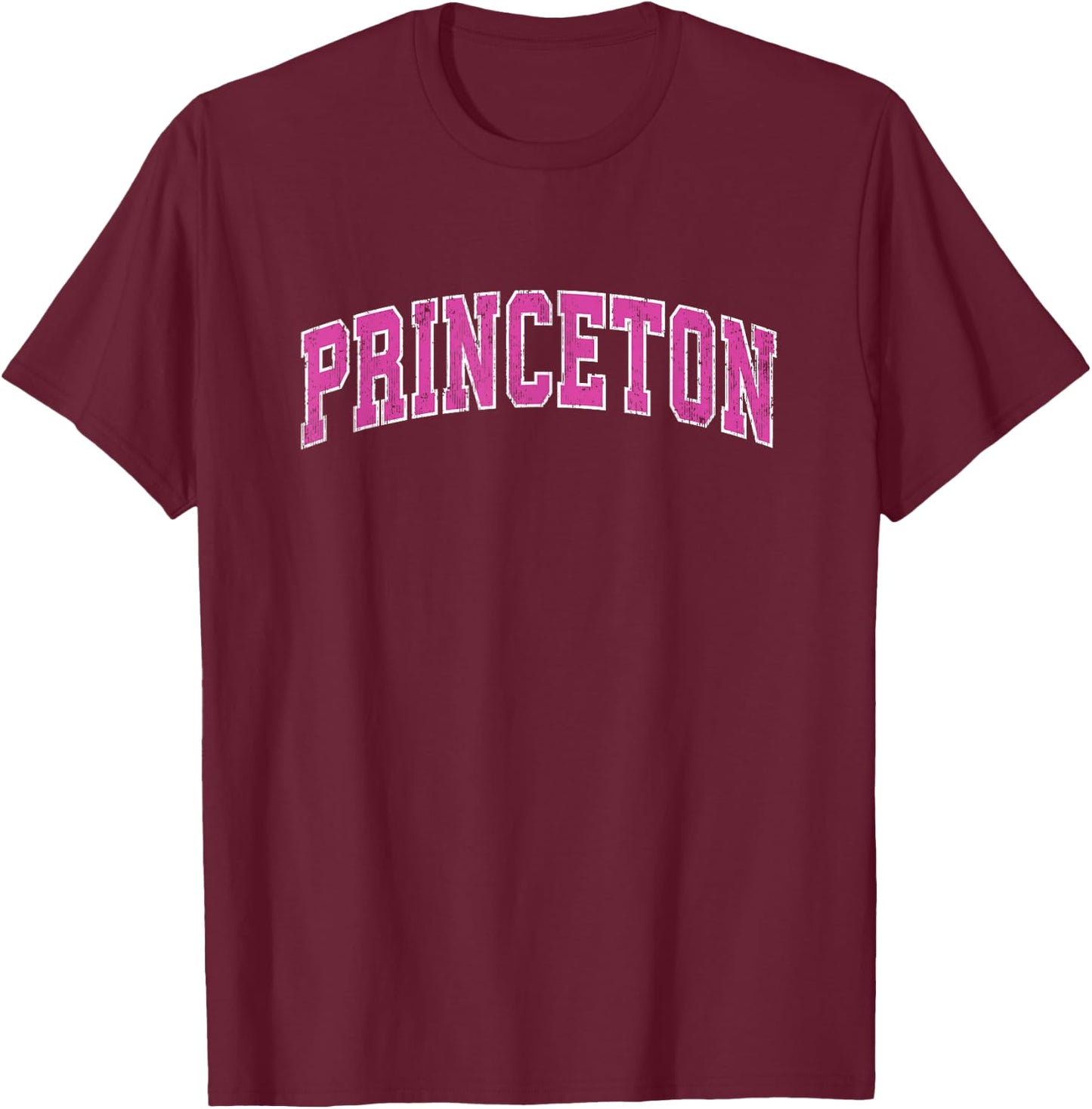 Princeton New Jersey NJ Vintage Sports Design Pink Design T-Shirt - T-Shirt | Maroon