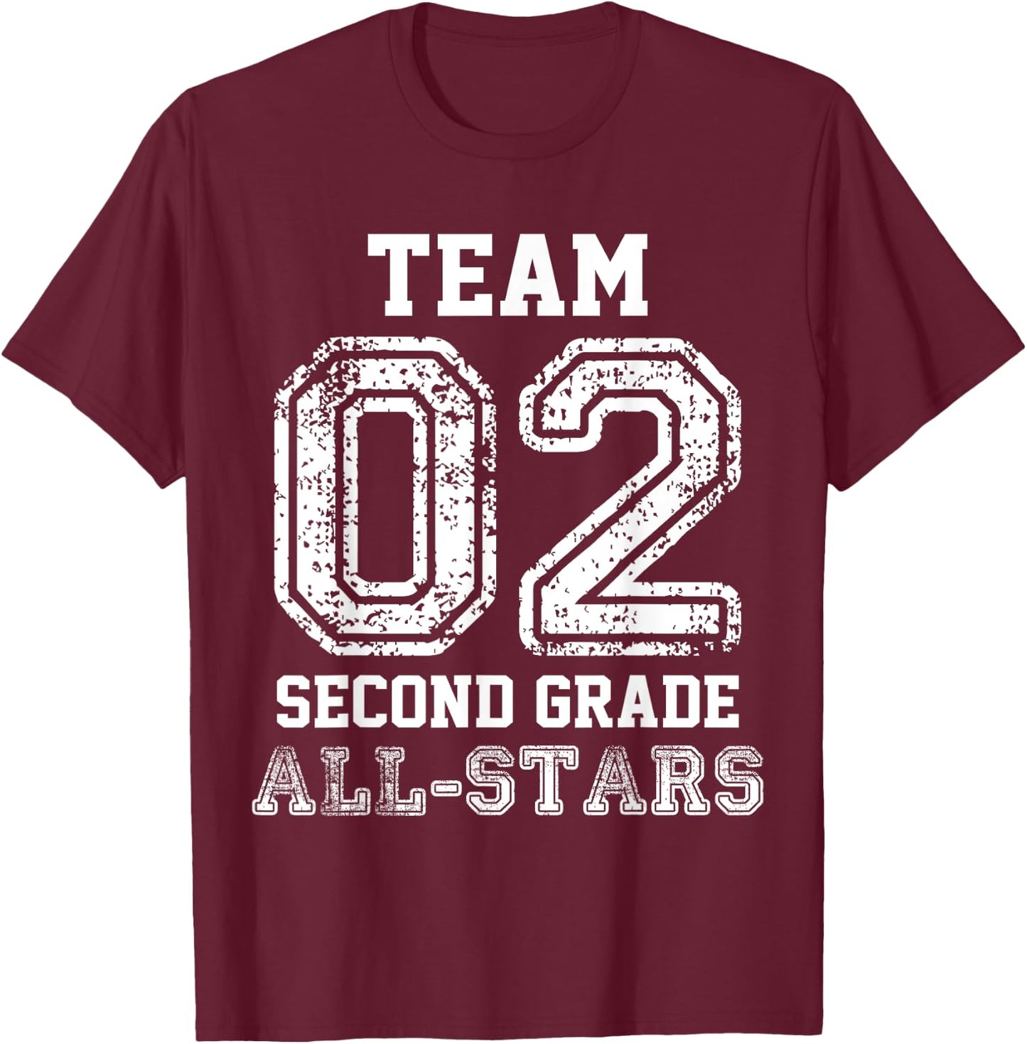 School Team 2nd Grade All-Stars Sports Jersey T-Shirt - T-Shirt | Maroon