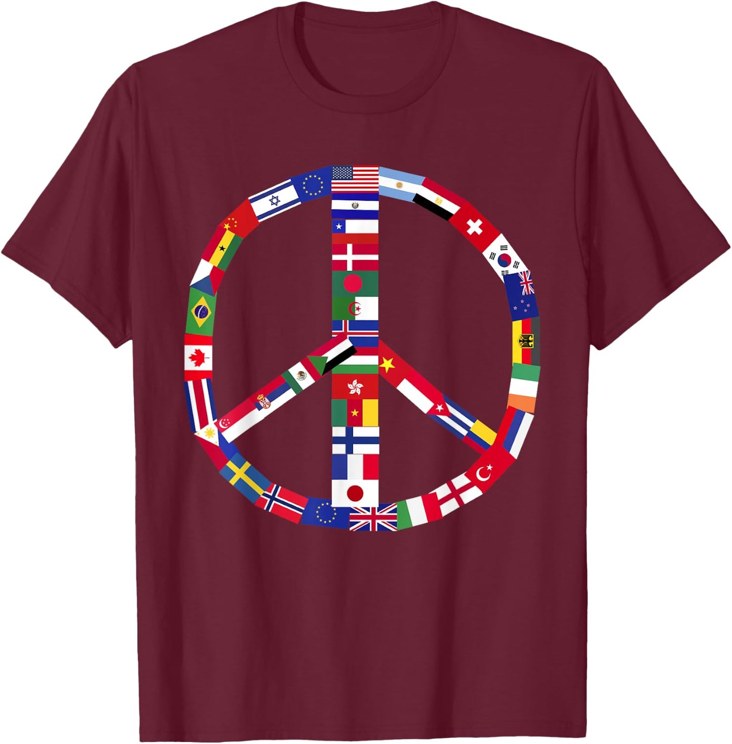 World Peace United Countries International Day Of Peace T-Shirt - T-Shirt | Maroon