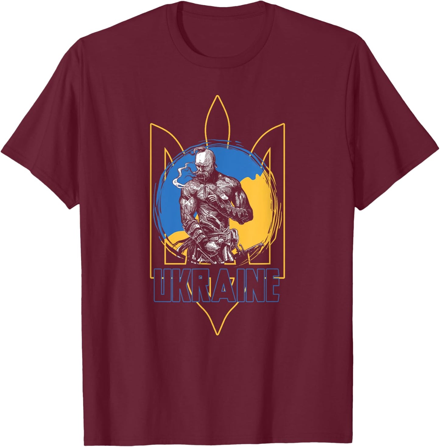 Ukraine | Kiev Homeland | Cossack Ukrainian T-Shirt - T-Shirt | Maroon
