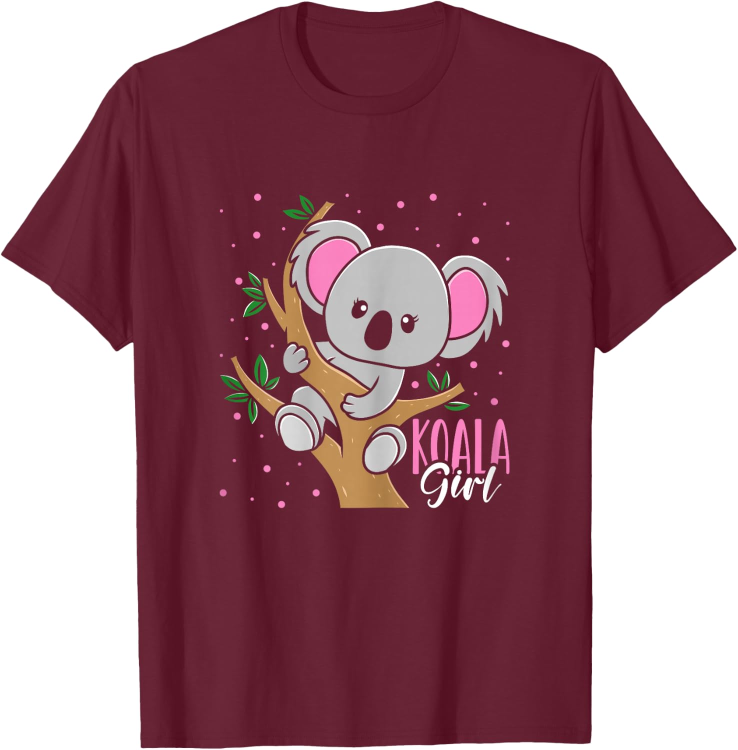 Kids Funny Koala Bear Girl T-Shirt - T-Shirt | Maroon