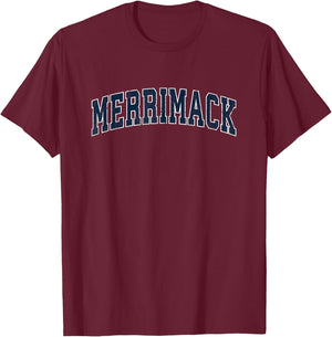 Merrimack New Hampshire NH Vintage Sports Design Navy Design T-Shirt - T-Shirt | Maroon