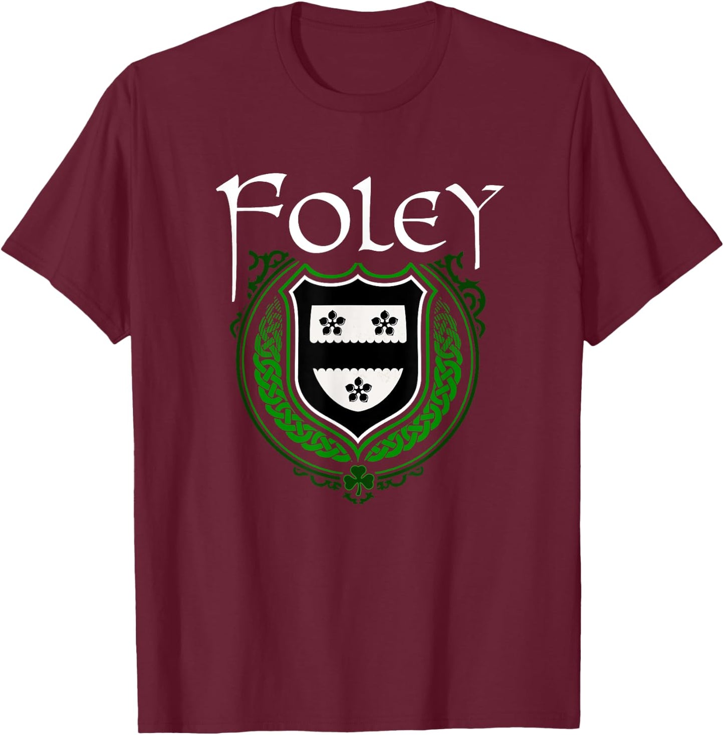 Foley Surname Irish Clan Tartan Badge Ireland T-Shirt - T-Shirt | Maroon
