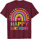 Happy Birthday Shirt Teens Girls Kids Gift Rainbow T-Shirt - T-Shirt | Maroon