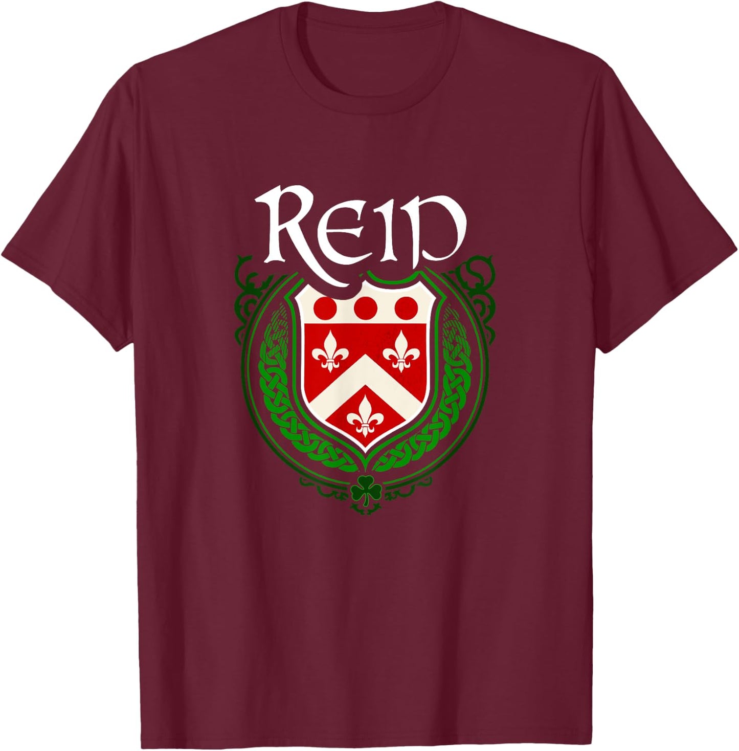 Reid Surname Irish Clan Tartan Badge Ireland T-Shirt - T-Shirt | Maroon