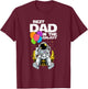 Best Dad In The Galaxy Fathers day Cool Astronaut Space Dad T-Shirt - T-Shirt | Maroon