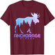 Anchorage Alaska Vintage Moose Souvenir T-Shirt - T-Shirt | Maroon