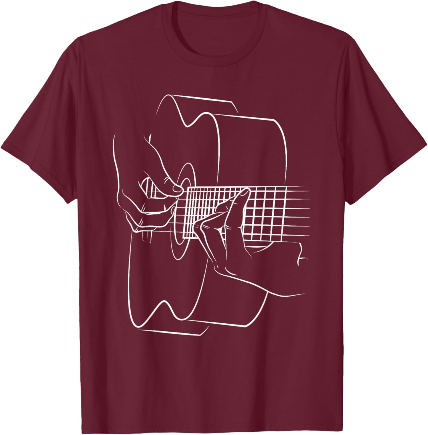 Cool Acoustic Guitar Women Acoustic Guitar Player T-Shirt - T-Shirt | Maroon
