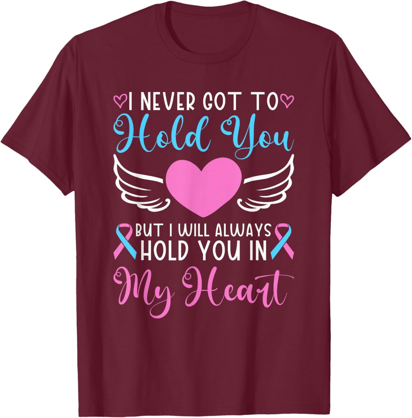 Angel Baby Pregnancy Infant Loss Awareness Remembrance T-Shirt - T-Shirt | Maroon