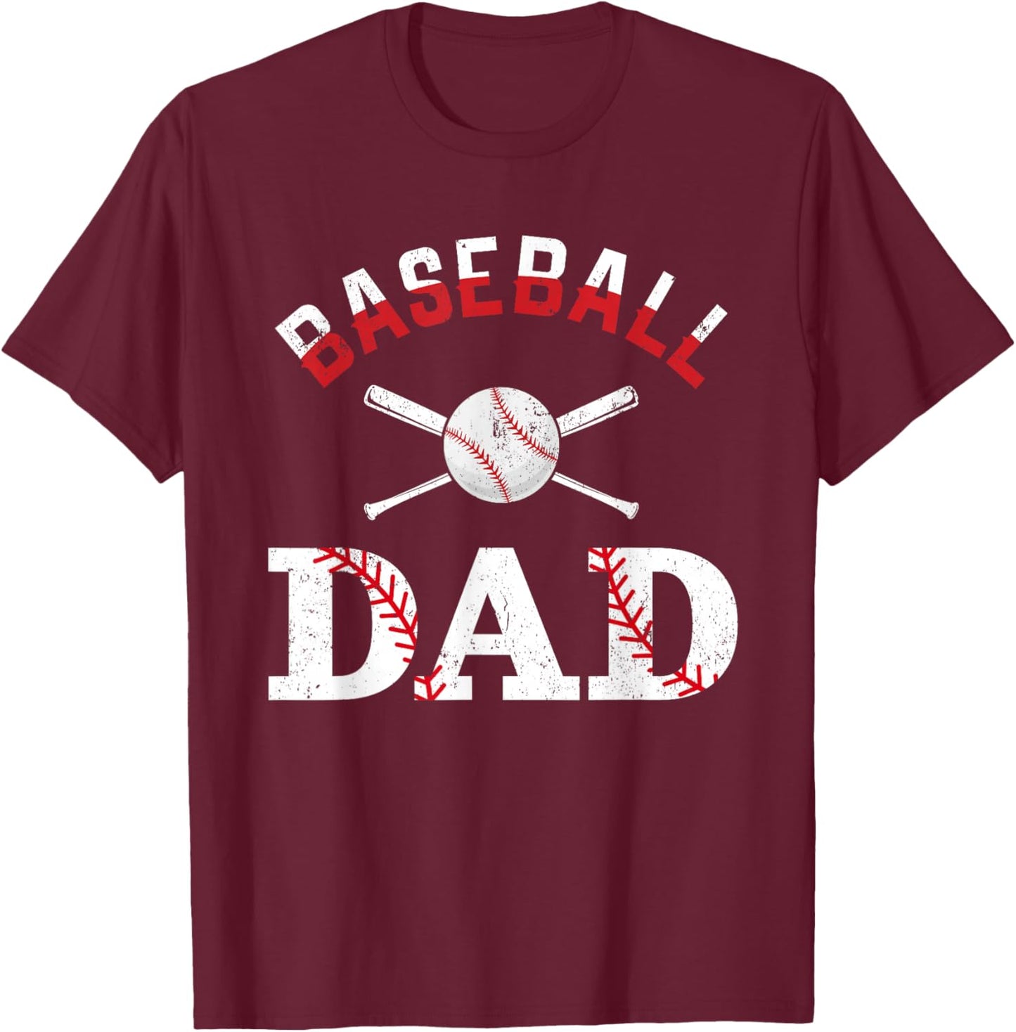 Baseball Dad Happy Fathers Day Shirts Boys Kid T-Shirt - T-Shirt | Maroon