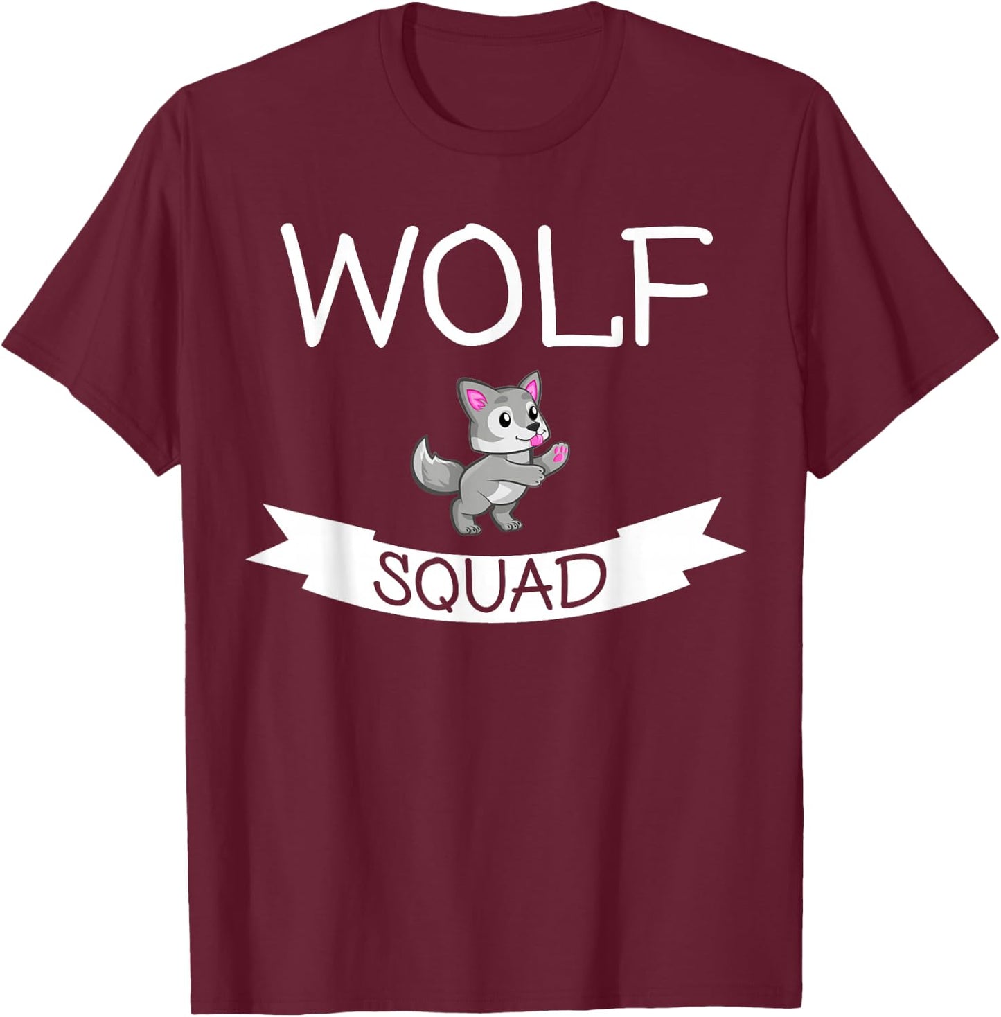 Wolf Squad - Funny Wolf Lover T-Shirt - T-Shirt | Maroon