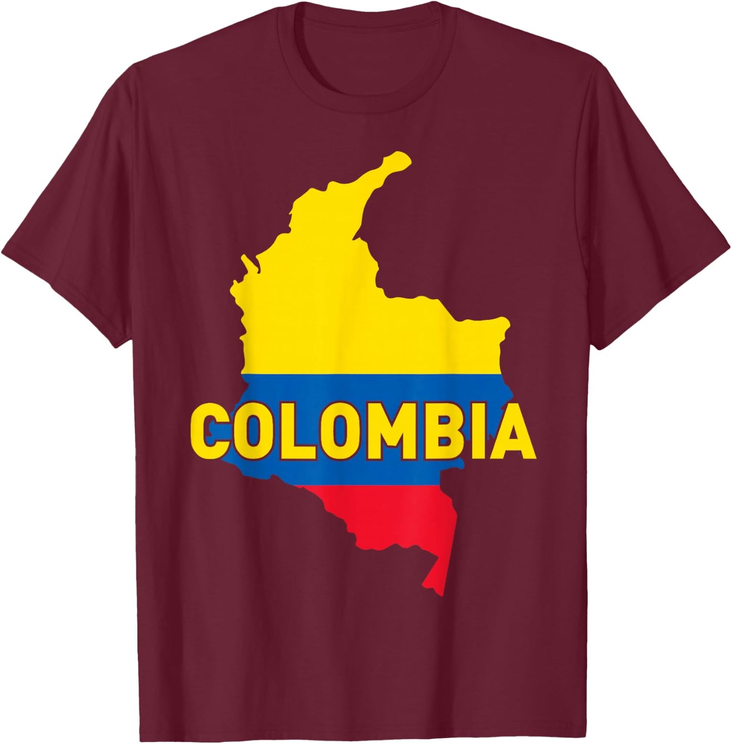 Proud Family and Patriotic Flag of Country Columbia T-Shirt - T-Shirt | Maroon