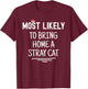Most Likely To Bring Home A Stray Cat Matching Family Xmas Men Women Kids T-Shirt - T-Shirt | Maroon