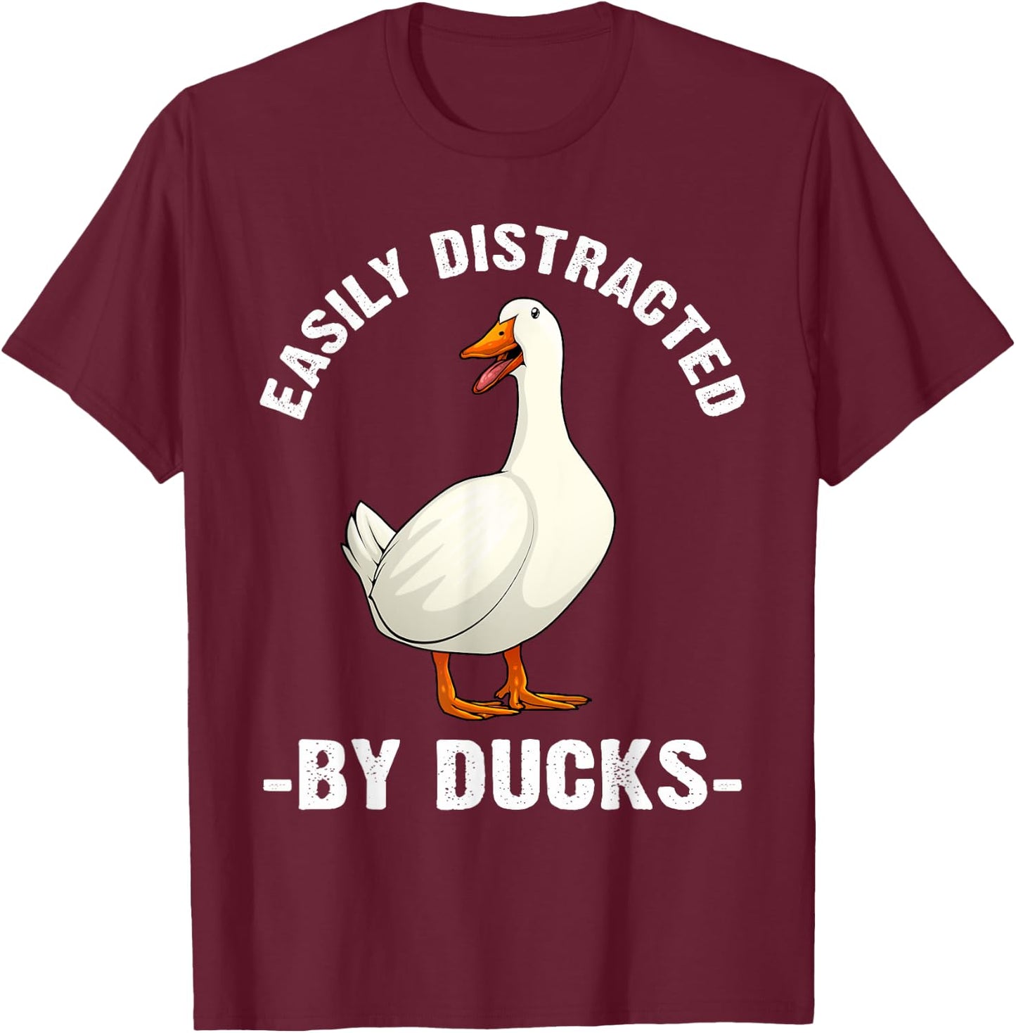 Cute Duck Design Women Aquatic Bird Duck Lovers T-Shirt - T-Shirt | Maroon