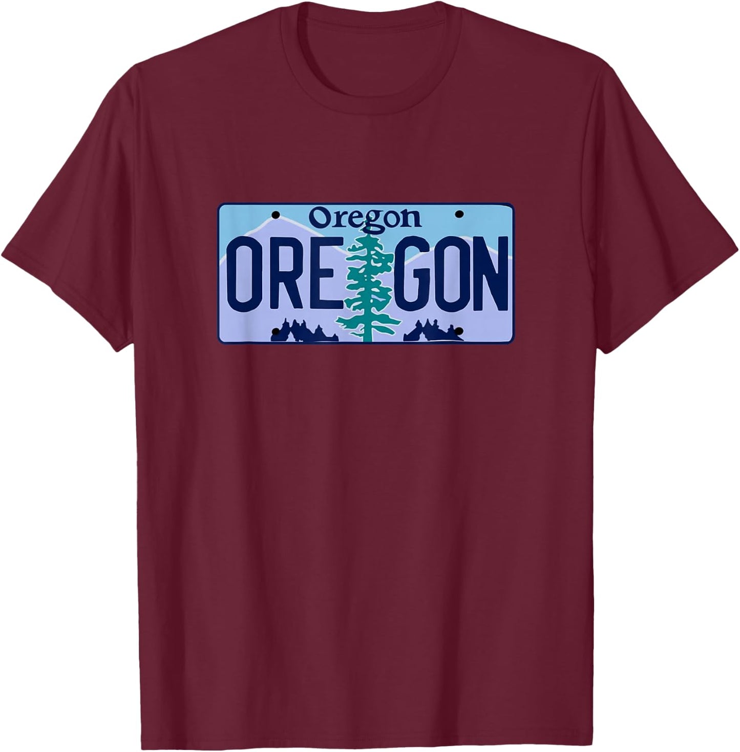 Oregon License Plate - Classic T-Shirt - T-Shirt | Maroon