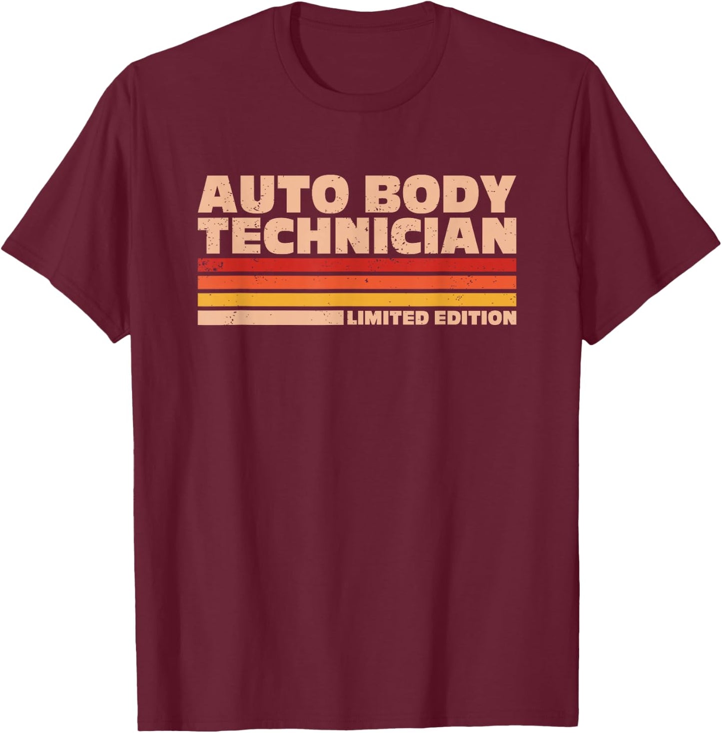 Car Repair Painter Retro Flag Auto Body Technician T-Shirt - T-Shirt | Maroon