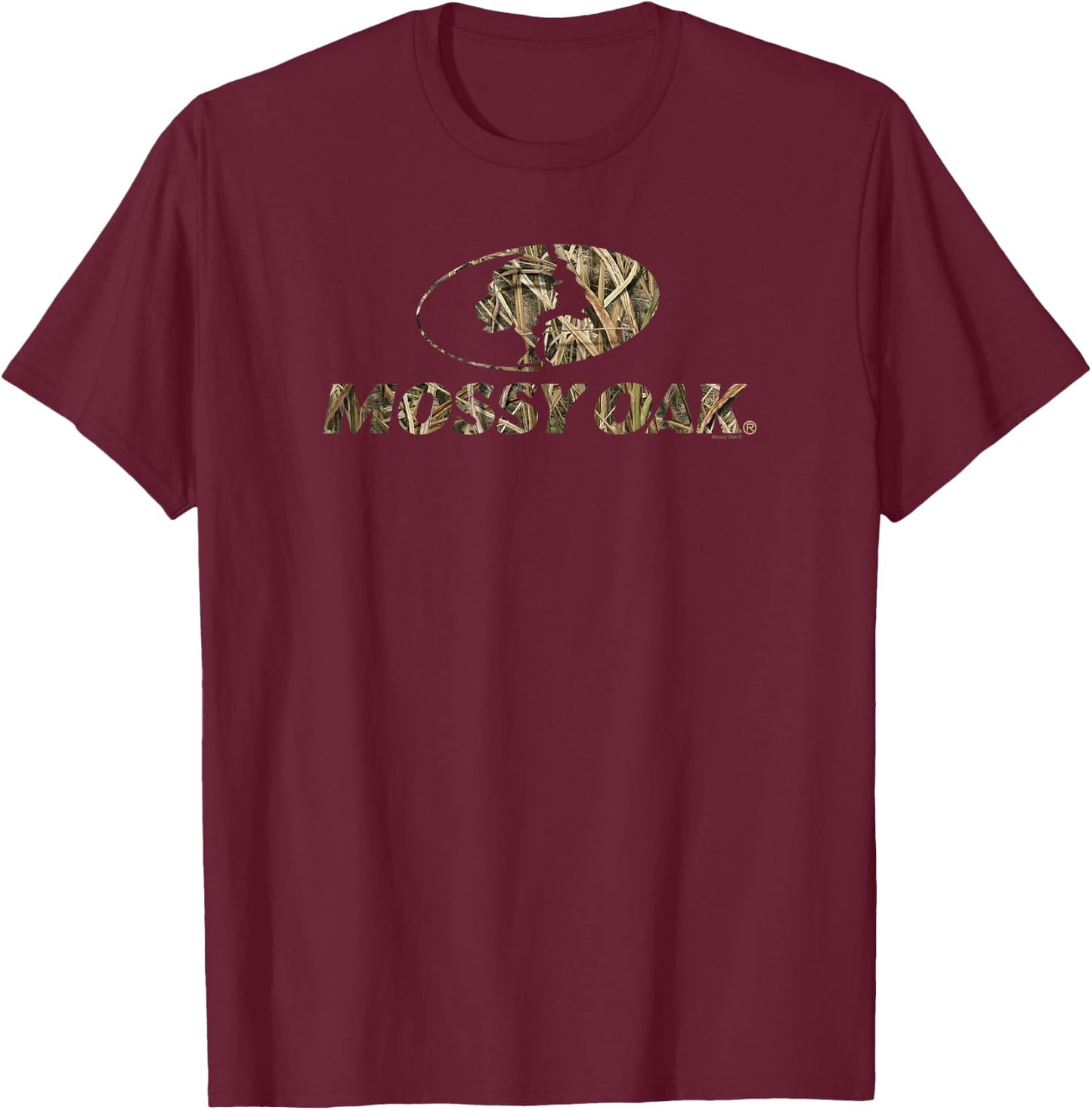 Mossy Oak Nature Camouflage Classic Outdoors Logo V2 T-Shirt - T-Shirt | Maroon