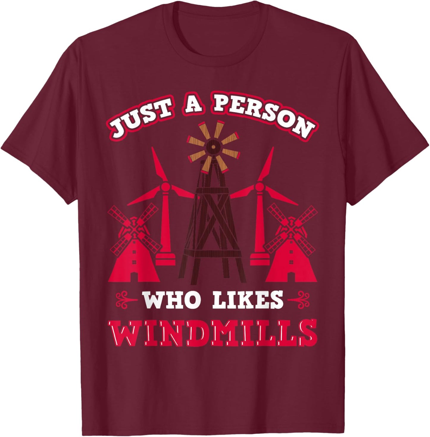 Windmill Technician Windpumps Worker Wind Turbine Engineer T-Shirt - T-Shirt | Maroon