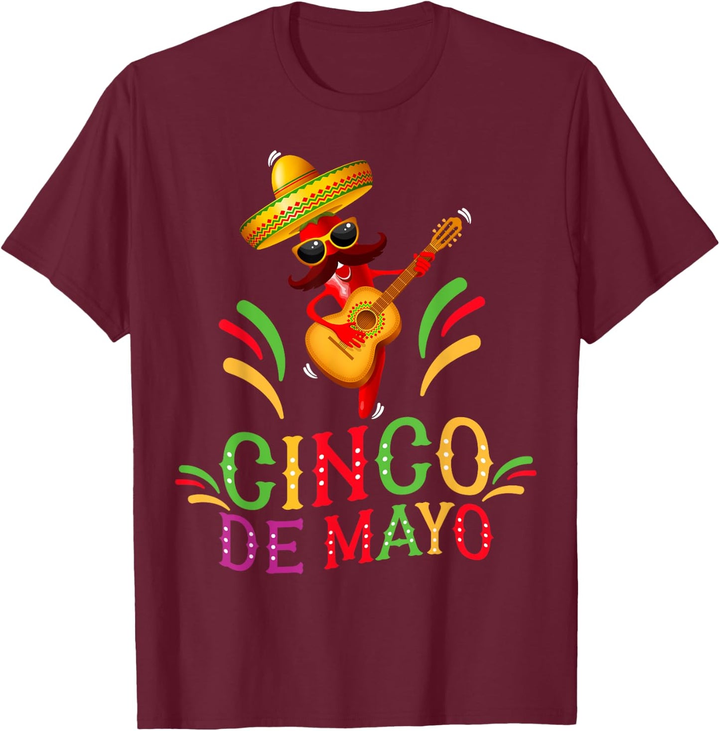 Happy 5 De Mayo Funny Camisas de 5 de mayo Mexican fiesta T-Shirt - T-Shirt | Maroon