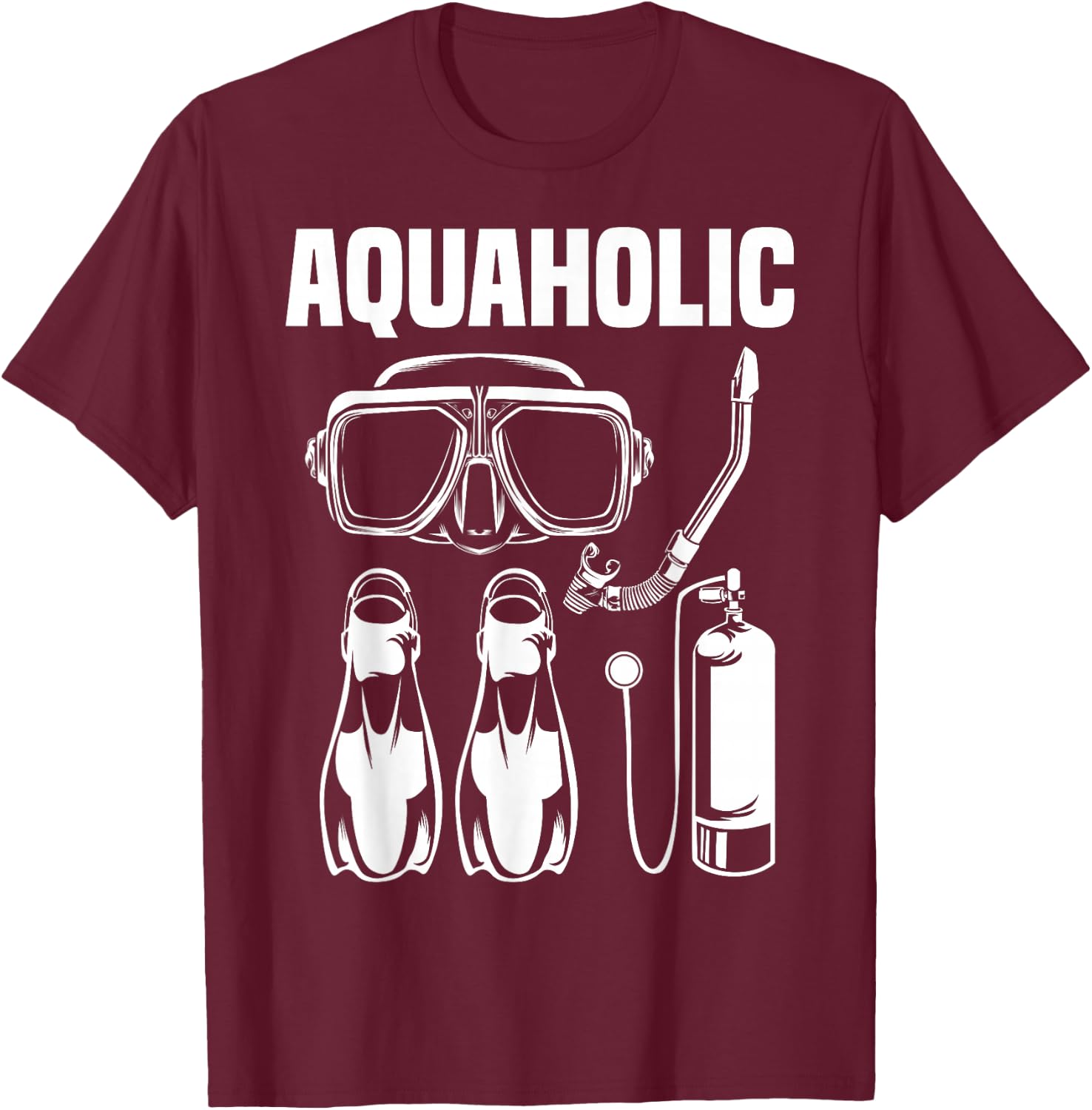 Cool Scuba Diving Themed Design Women Scuba Dive T-Shirt - T-Shirt | Maroon