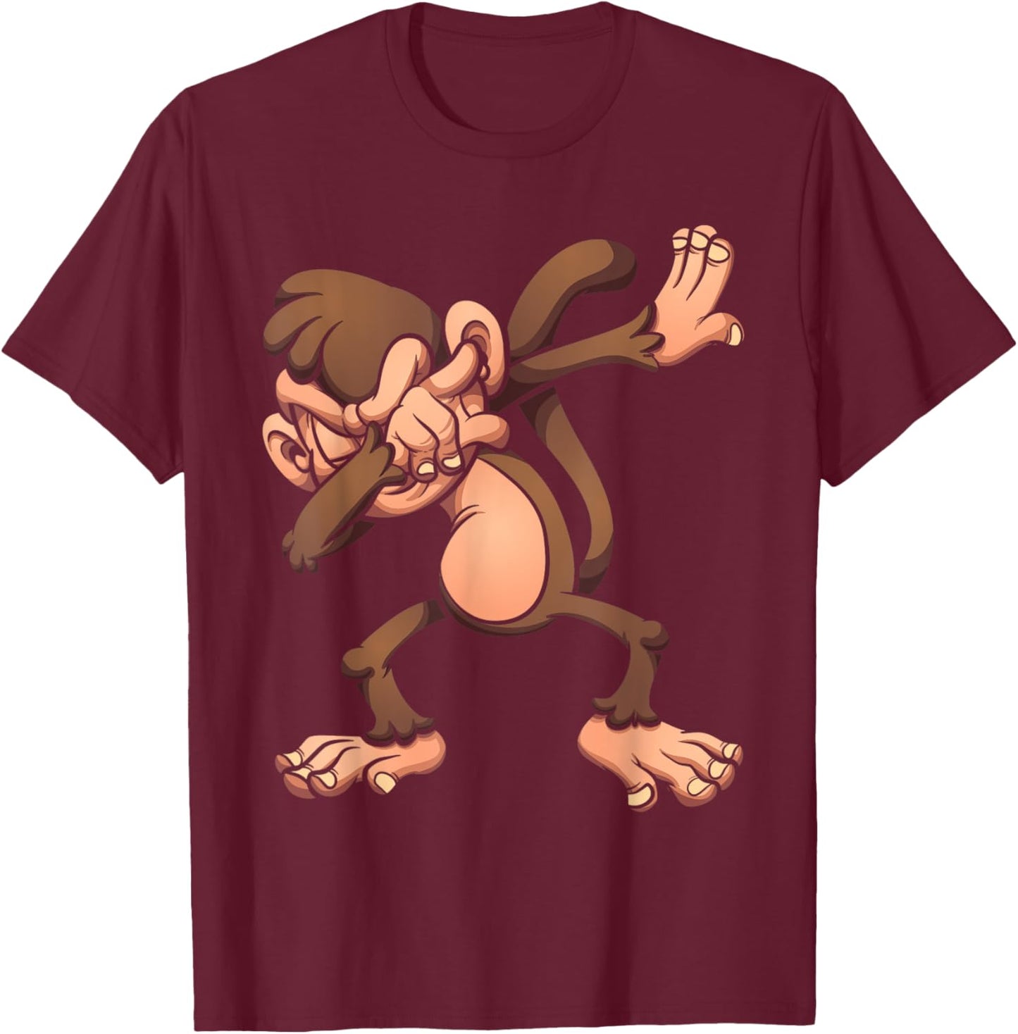 Monkey Dabbing - Animal Zoo Lover Zookeeper Primate Zoology T-Shirt - T-Shirt | Maroon
