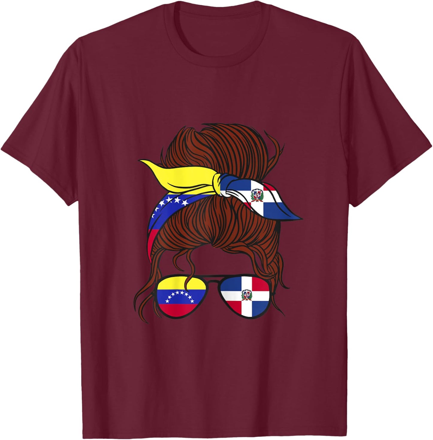 Venezuela and Dominican Mix Half Venezuelan half Dominican T-Shirt - T-Shirt | Maroon
