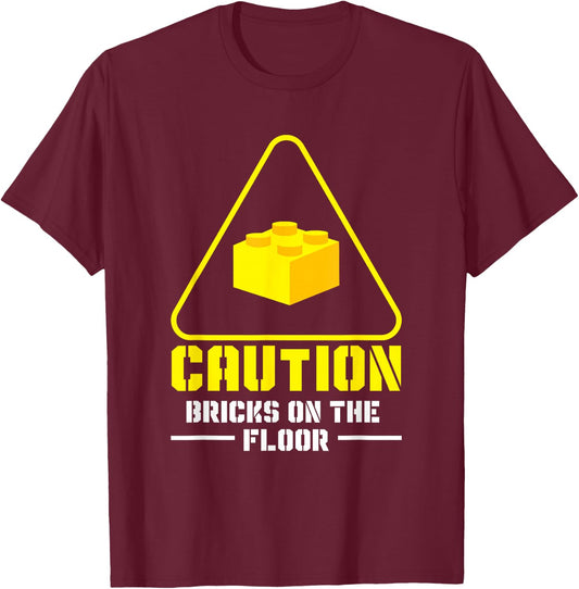 Master Builder Bricks Blocks Play Toys T-Shirt - T-Shirt | Maroon