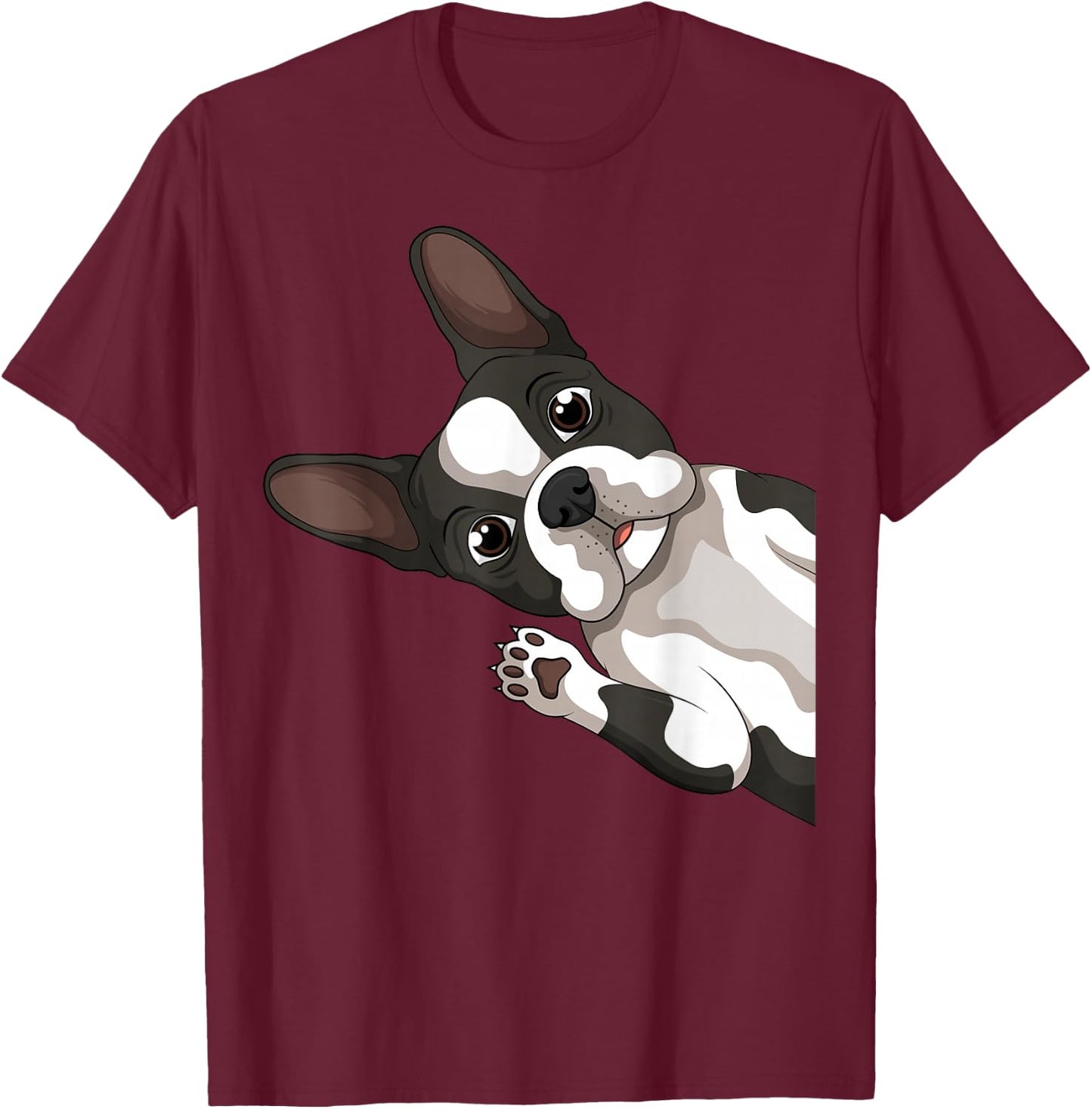 Boston Terrier Dog T-Shirt - T-Shirt | Maroon