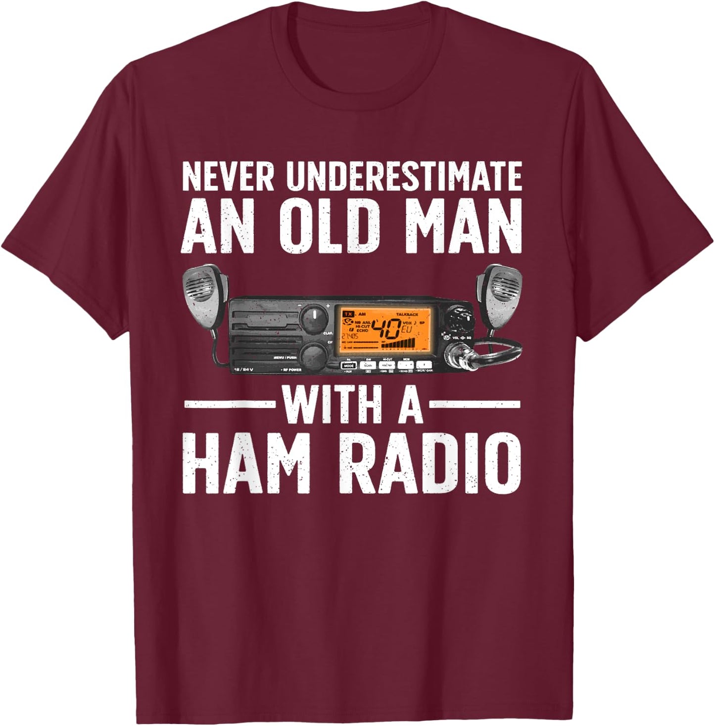 Ham Radio Art For Grandpa Men Amateur Radio Ham Operator T-Shirt - T-Shirt | Maroon