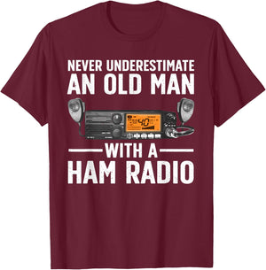 Ham Radio Art For Grandpa Men Amateur Radio Ham Operator T-Shirt - T-Shirt | Maroon