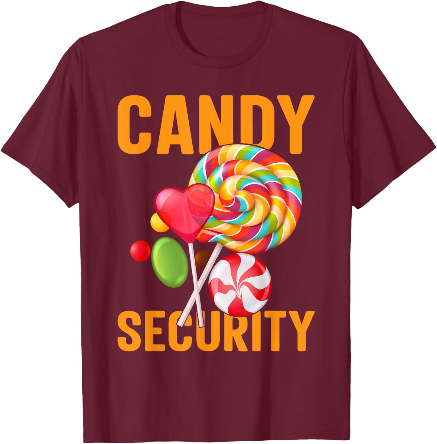 Candy Land Costumes Adult Candy Land Candy Security T-Shirt - T-Shirt | Maroon
