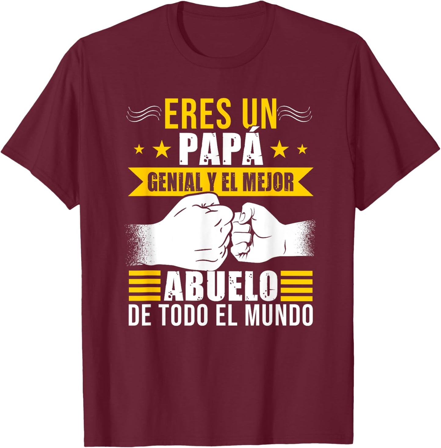 Papa Spanish Grandfather Abuelo Funny Fathers Day T-Shirt - T-Shirt | Maroon