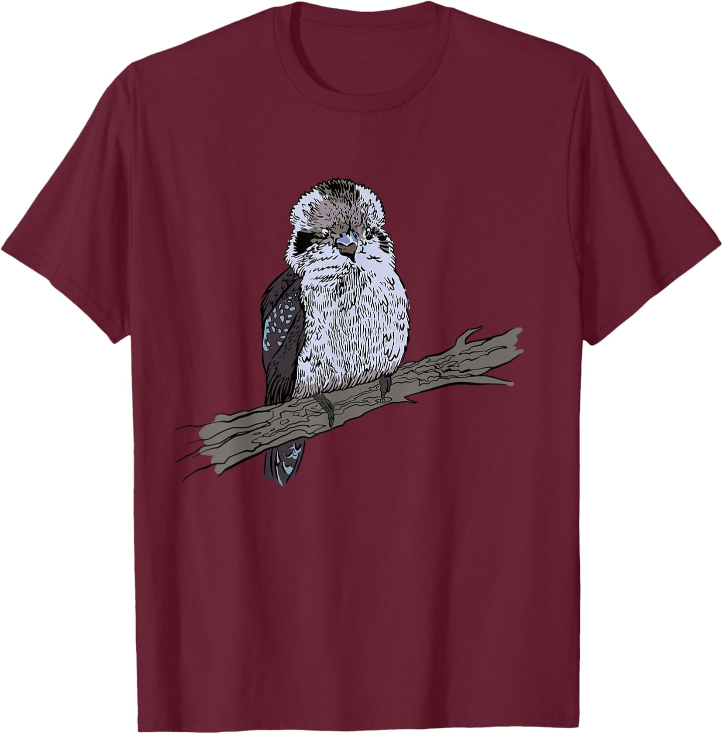 Laughing Bird Australian Bird Ornithology Kookaburra Bird T-Shirt - T-Shirt | Maroon