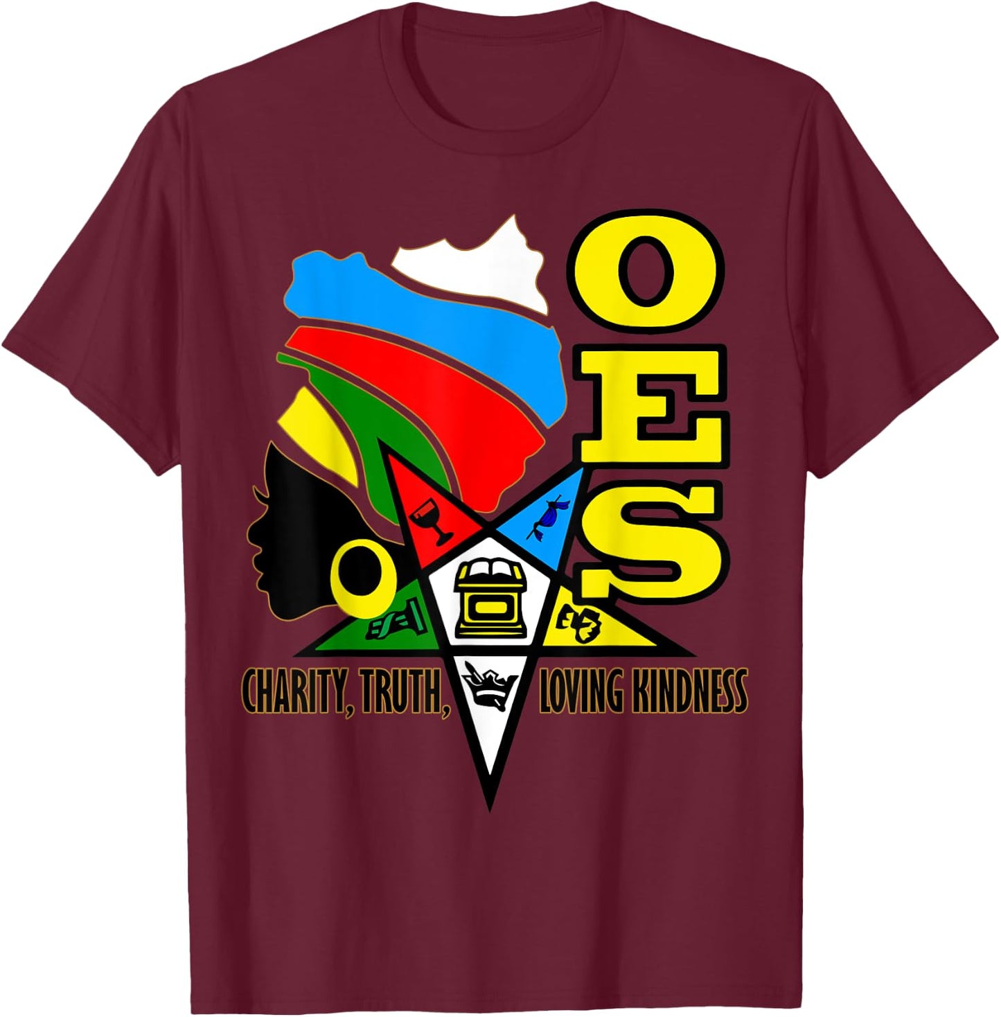 OES Charity Truth Loving Kindness Sister Africa Parents' Day T-Shirt - T-Shirt | Maroon