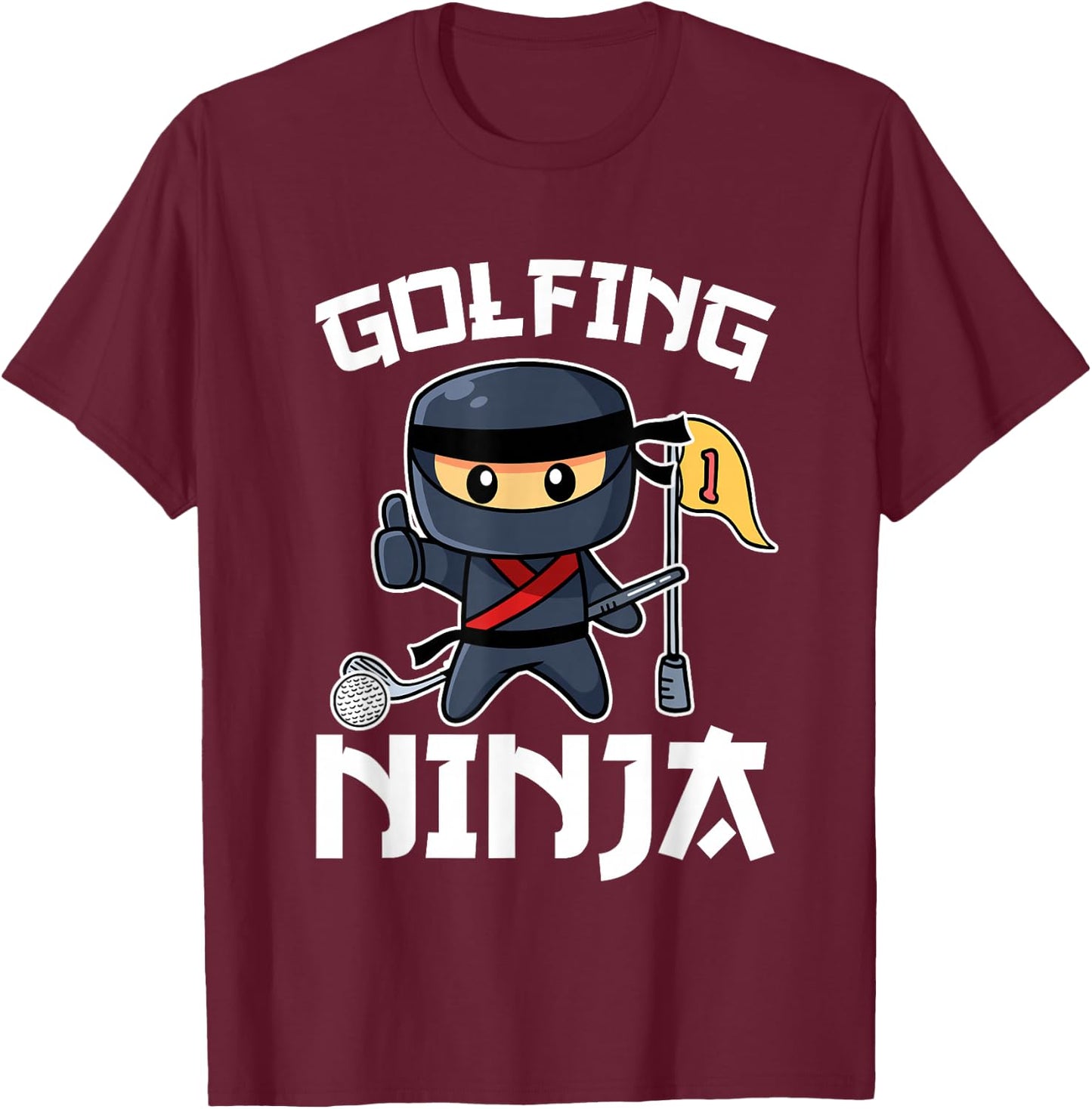 Golfing Ninja Women Golf Funny T-Shirt - T-Shirt | Maroon