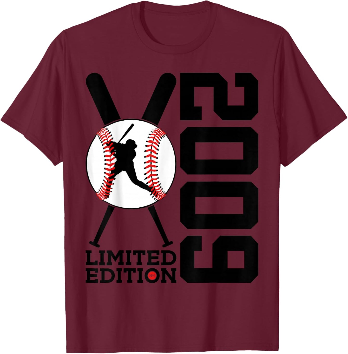 16th BIRTHDAY BASEBALL LIMITED EDITION 2009 T-Shirt - T-Shirt | Maroon