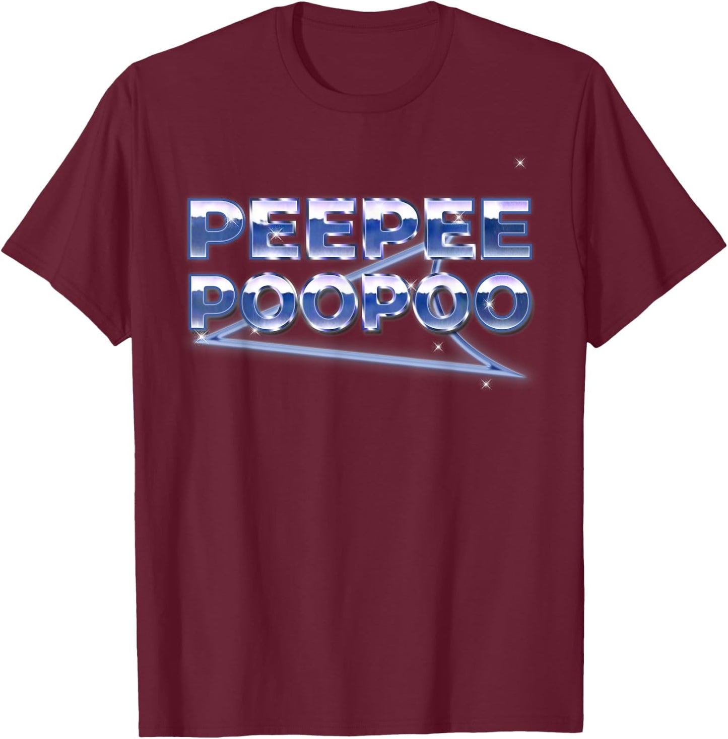 Peepee Poopoo Funny Retro Vaporwave Gaming Viral Text Humor T-Shirt - T-Shirt | Maroon