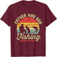 Retro Dad And Son Fishing Partners For Life Fathers Day T-Shirt - T-Shirt | Maroon