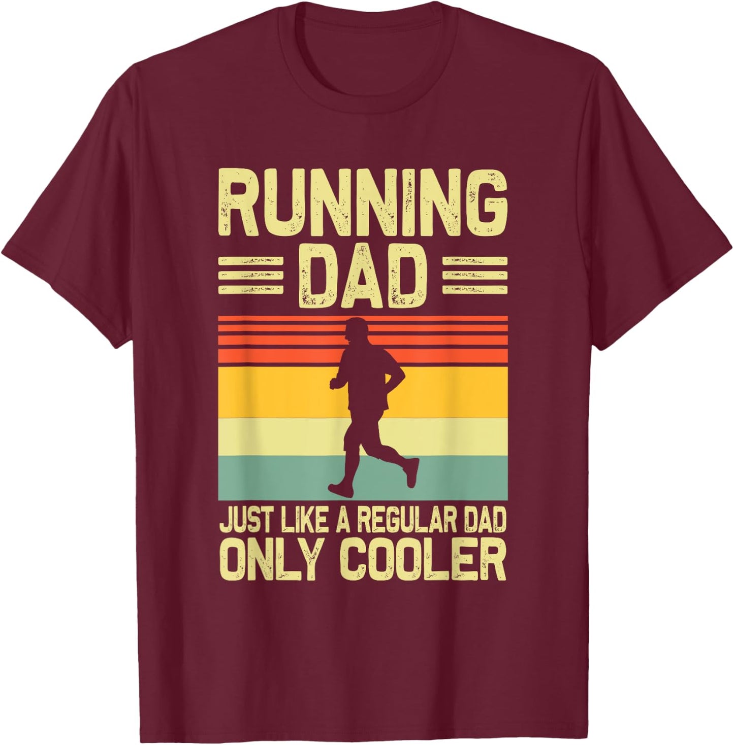 Funny Running Dad Marathon Runner Coach Marathoner T-Shirt - T-Shirt | Maroon