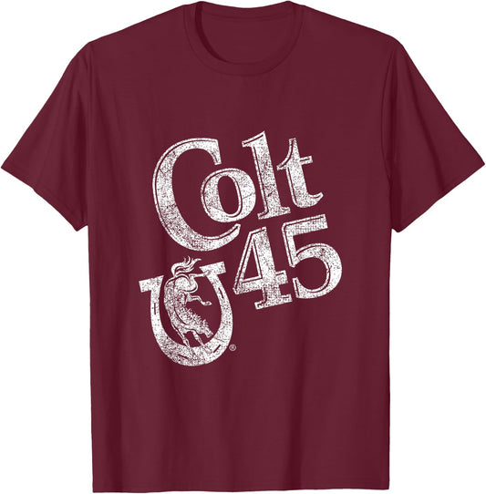 Colt 45 Beer Vintage Style - Logo T-Shirt - T-Shirt | Maroon