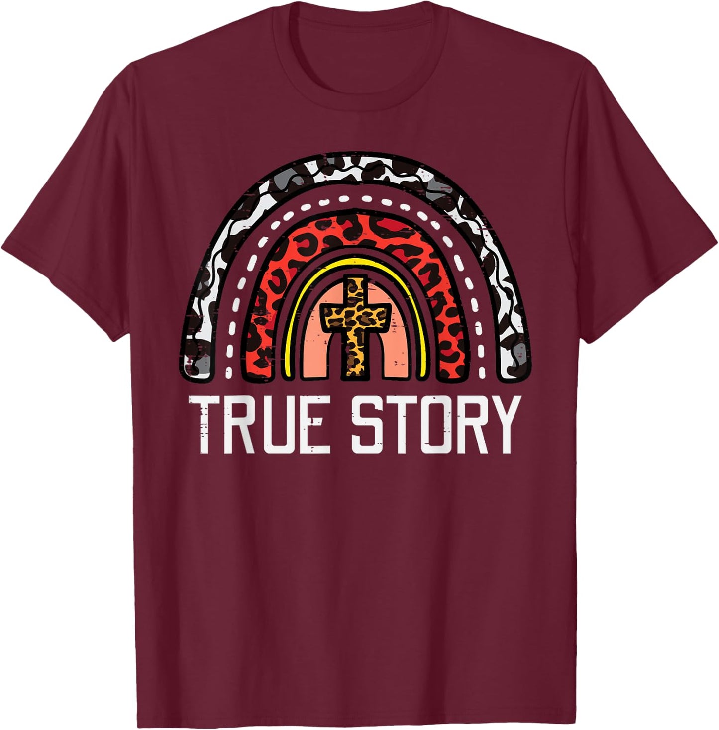 True Easter Story Rainbow Religious Christian Women Girls T-Shirt - T-Shirt | Maroon
