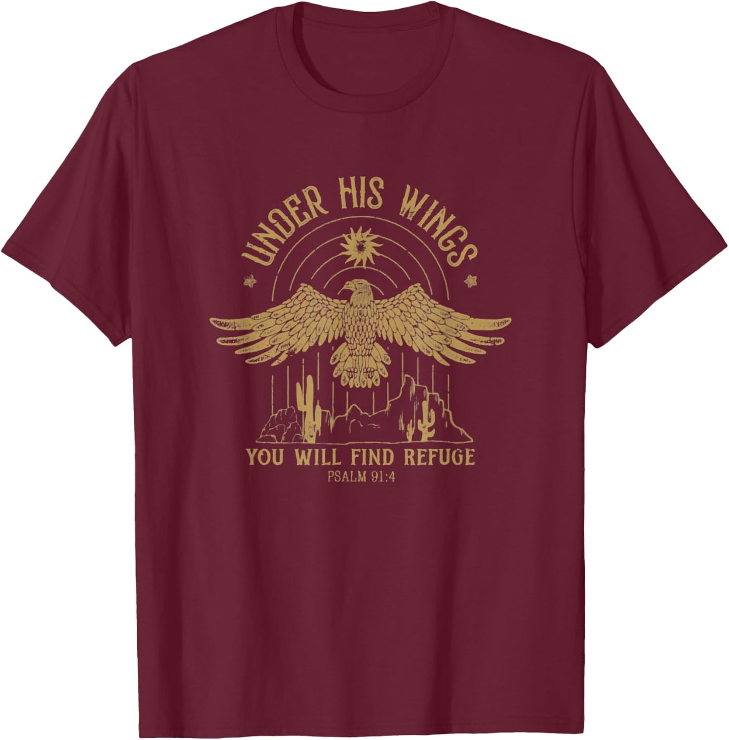 Vintage western christian Trendy Christian graphic T-Shirt - T-Shirt | Maroon