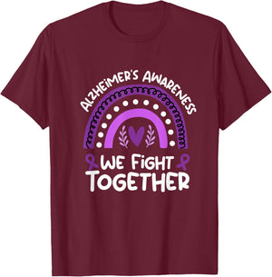 We Fight Together | Alzheimers Awareness Shirt | Alzheimers T-Shirt - T-Shirt | Maroon