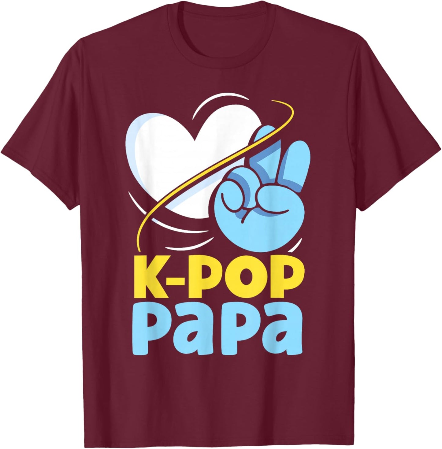 K-POP Papa Music Korean K-Pop Cute Lover Dad Father Daddy T-Shirt - T-Shirt | Maroon